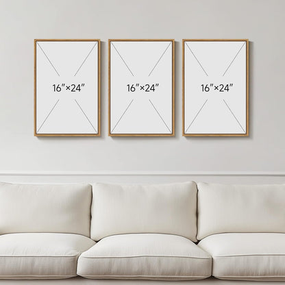 Large Framed Neutral Abstract Wall Art for Living Room, 3 Piece Modern Canvas Prints Paintings Artwork for Walls, Black and Beige Pictures for Living Room Hallway Stair Office Wall Decor 24x36 Inch