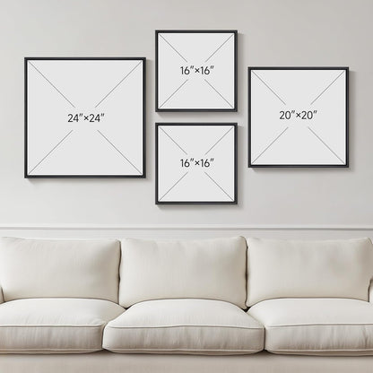 Framed Boho Black and White Brown Modern Abstract Wall Art for Living Room, Set of 6 Bohemian Wall Hanging Artwork, Minimalist Sun Geometric Pictures for Bedroom Office Bathroom Wall Decor 11x14 Inch
