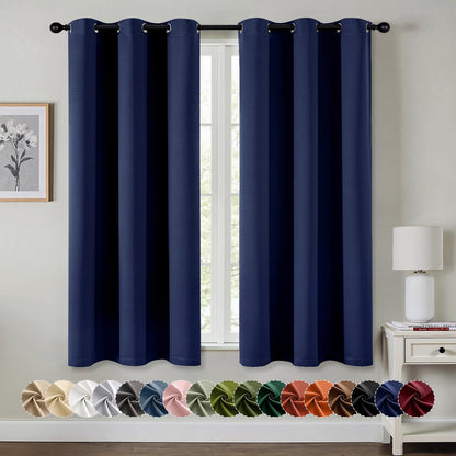 MIULEE Blackout Curtains for Bedroom Living Room 2 Panels, Thermal Insulated Room Darkening Drapes Grommet Noise Reducing Light Blocking Window Treatments 63 Inches Long 40x63 Inch Black - Colors A