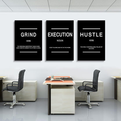 Inspirational Canvas Painting Wall Art -EPHANY ART,Mindset Quotes Prints, Success Framed Entrepreneur Poster Positive Quotes Wall Poster for Home Office Workplace (M-3pcs,12x16inchx3pcs)