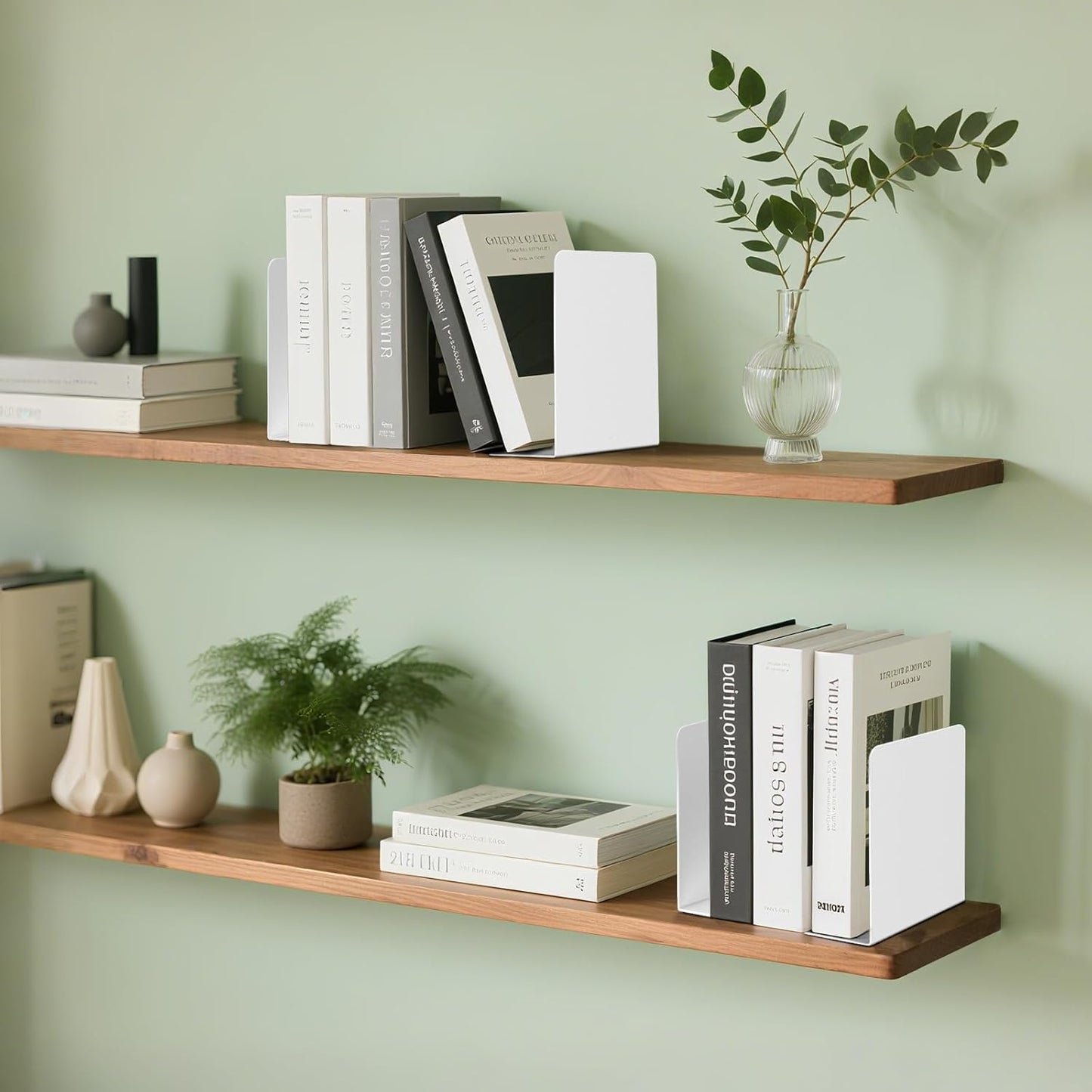 Book Ends, 2 Pieces Metal Bookend for Shelves, Bookends for Heavy Books, Book Holders for Shelves, Desk Organizers, Book Dividers for Office, School, Bookstore, Home