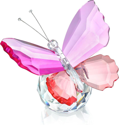 H&D HYALINE & DORA Crystal Cut Butterfly Animal Ornament Decoration for Office Table Home Bedroom