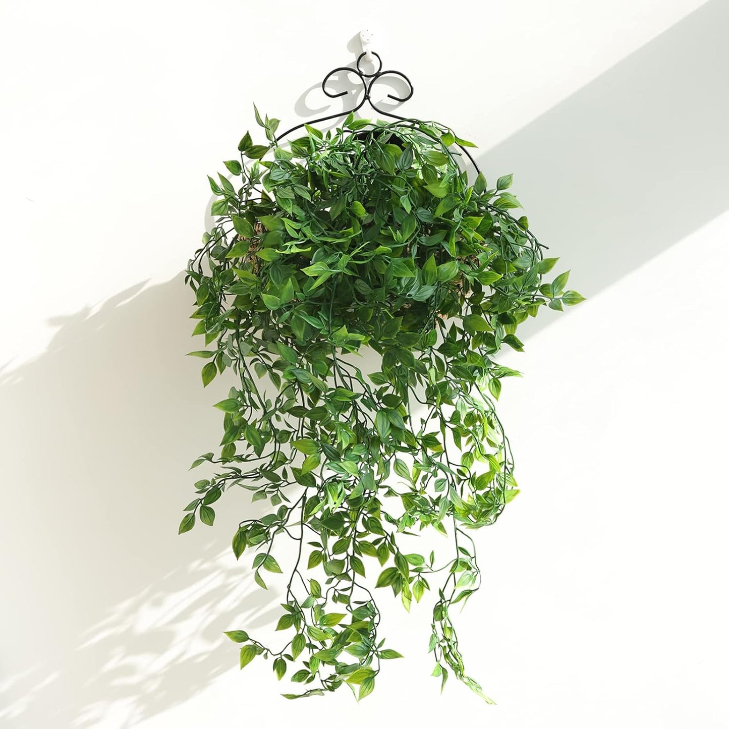 Whonline Fake Hanging Plants, Artificial Small Potted Plants for Indoor Outdoor Aesthetic Office Living Room Shelf Decor (1 Pack)