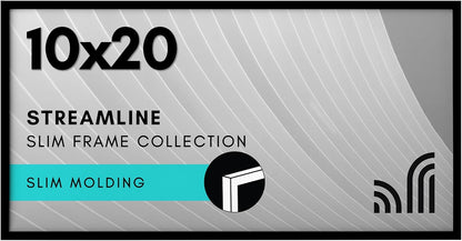 Americanflat 24x36 Poster Frame with Polished Plexiglass - Streamline Collection - Thin Border Picture Frame for Wall Display - Hanging Hardware Included - Black - Colors A