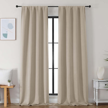 Simplebrand Ava Sage Green Blackout Curtains for Bedroom 63 Inch Length 2 Panels Set, Solid Thermal Insulated Energy Saving Rod Pocket Window Treatment Curtains Blackout Drapes, W40 x L63 Inch, Sage - Colors B