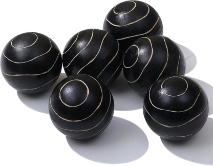Set of 6 Decorative Orbs for Bowls and Vases - Circle Pattern - Resin Round Sphere Balls for Living, Dining Room Coffee Table Centerpiece Home Decor