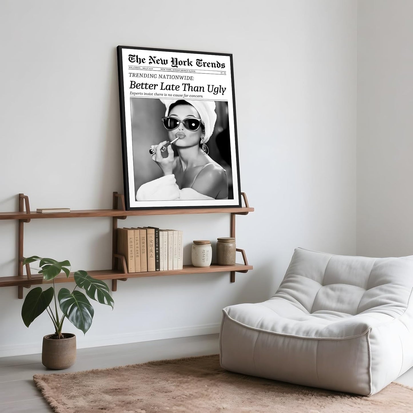 Framed Black And White Retro Newspaper Wall Art ItS Already Yours Universe Quote Poster Trendy Positive Inspirational Wall Decor for Bedroom Office Apartment Dorm Affirmation Canvas Print 8x12inch