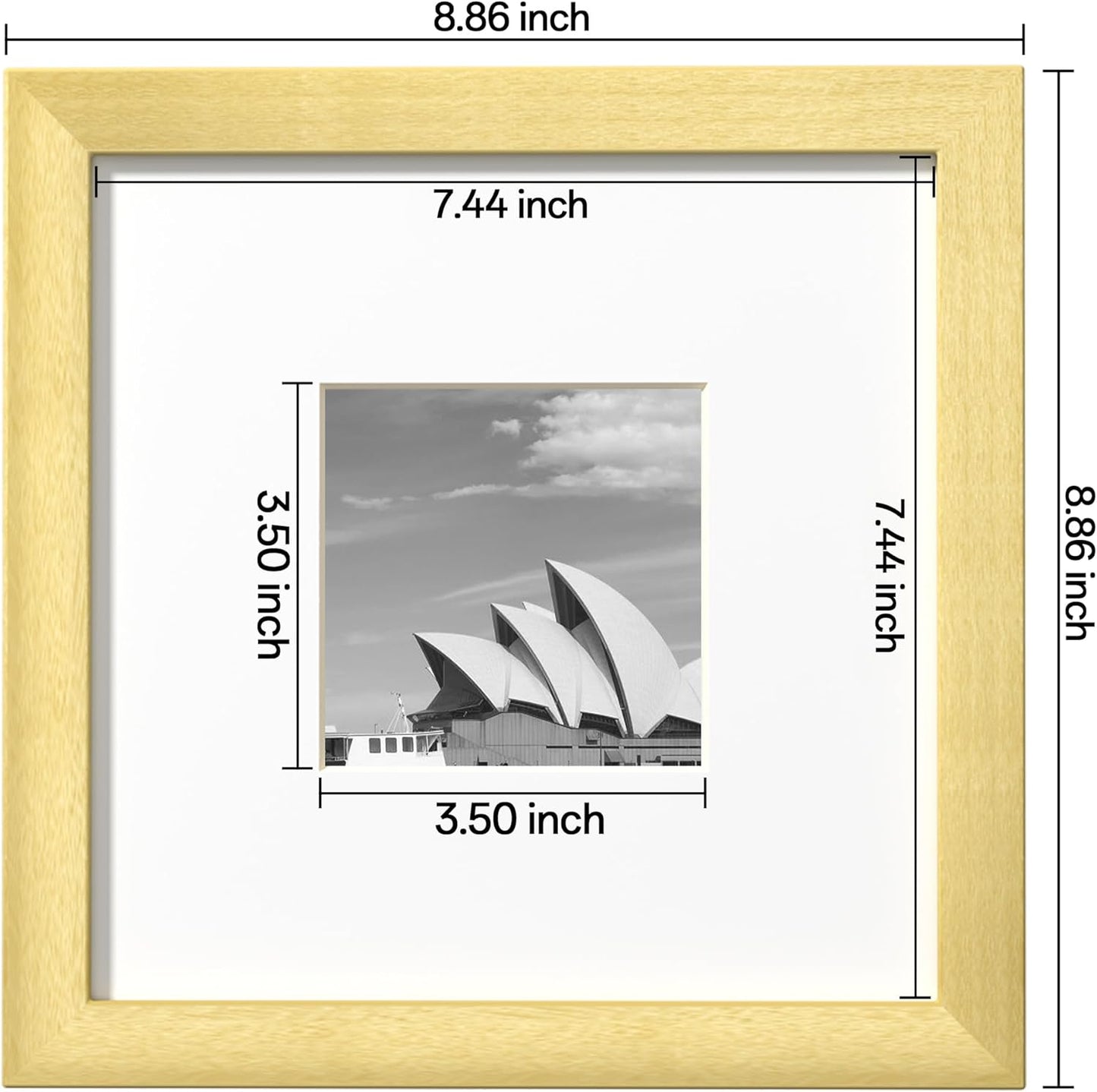 eletecpro 12x12 Picture Frames Set of 9 with Clear Acrylic Cover, Display 8x8 Photos with Mat or 12x12 Without, Classic and Sturdy Square Collage Gallery Wall Decor, Easy Wall Mount, Black
