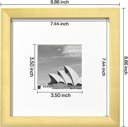 eletecpro 12x12 Picture Frames Set of 9 with Clear Acrylic Cover, Display 8x8 Photos with Mat or 12x12 Without, Classic and Sturdy Square Collage Gallery Wall Decor, Easy Wall Mount, Black