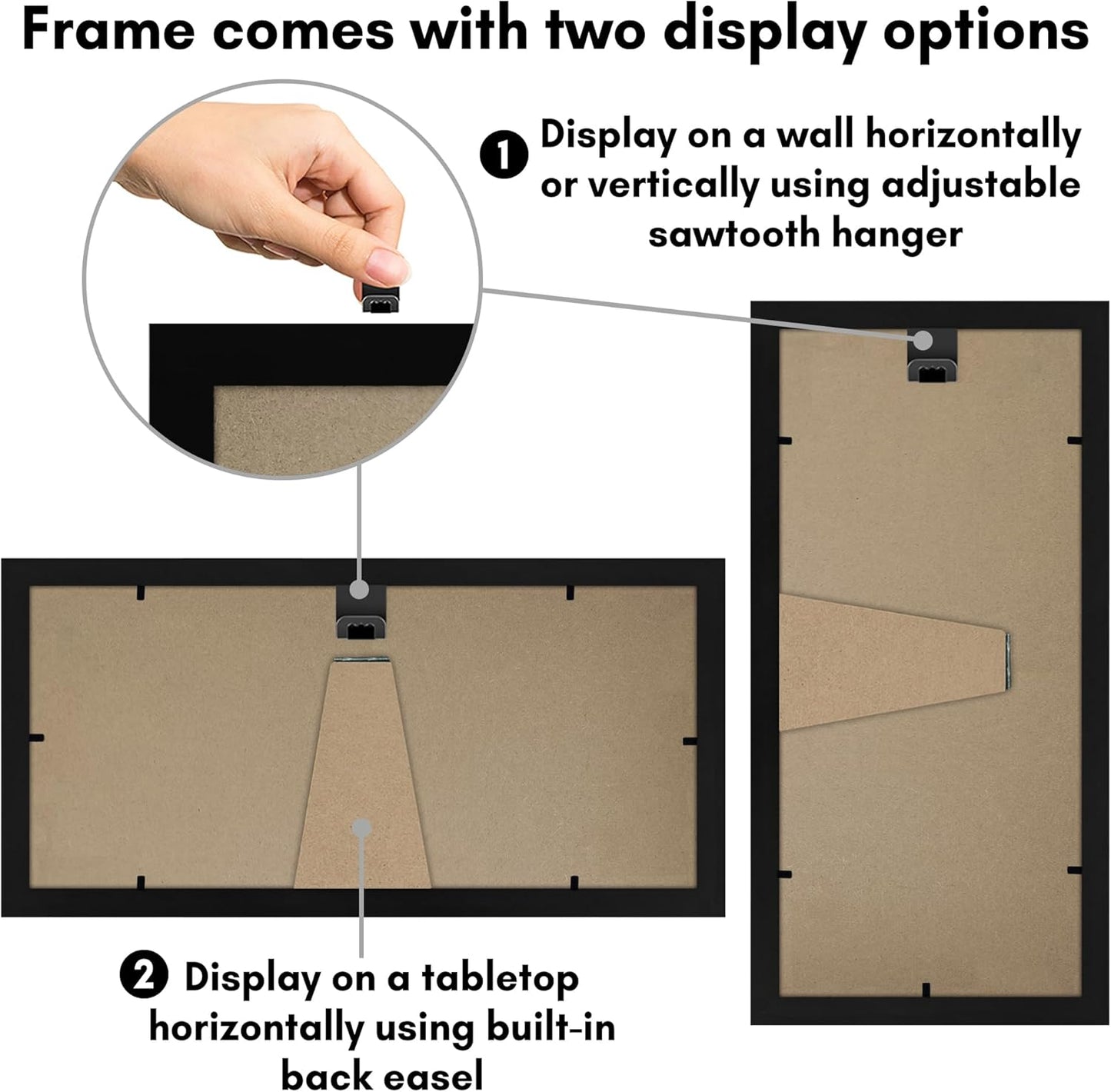 Americanflat 12x18 Poster Frame with Shatter-Resistant Glass - Signature Collection - Gallery-Style Frames Made of Engineered Wood - Photo Frame for Wall Display - Black - Colors C