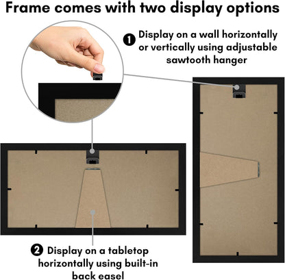 Americanflat 12x18 Poster Frame with Shatter-Resistant Glass - Signature Collection - Gallery-Style Frames Made of Engineered Wood - Photo Frame for Wall Display - Black - Colors C