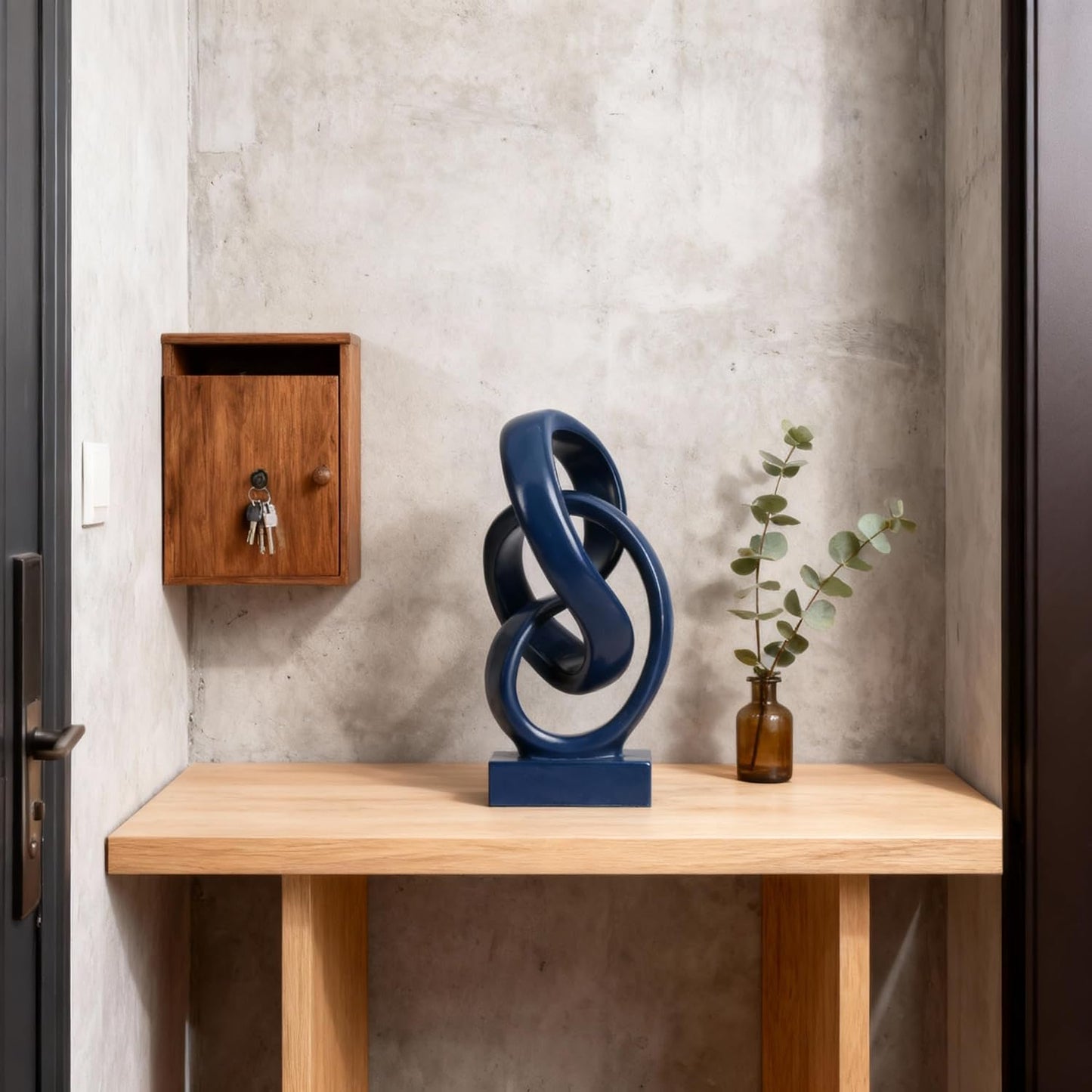 DOVDOV Abstract Black Knot Sculpture, Geometric Decor, Black Decorative Piece for Living Room Coffee Table or Bookshelf Top, Office Coffee Table or Entryway Console Decor.