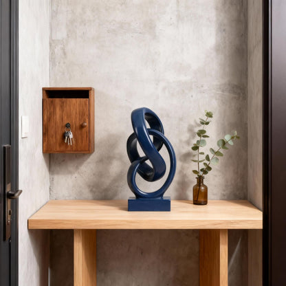 DOVDOV Abstract Black Knot Sculpture, Geometric Decor, Black Decorative Piece for Living Room Coffee Table or Bookshelf Top, Office Coffee Table or Entryway Console Decor.
