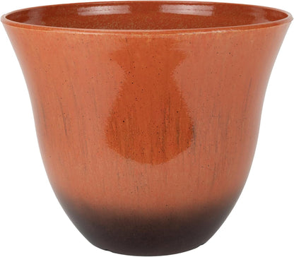 Classic Home and Garden Honeysuckle Resin Planters - Lightweight Indoor & Outdoor Plant Pots - UV-Resistant Plastic Flower Pots - Pot Planters for Flowers & Herbs (15" Tequila Sunrise)