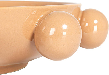 Bloomingville 9.75 Inches Stoneware Bowl with Orbs and Reactive Glaze, Black