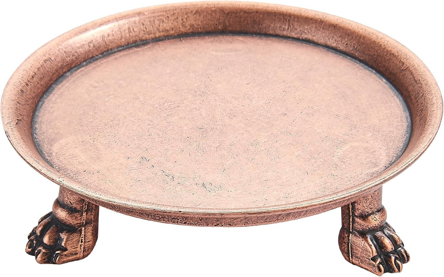 khtumeware 4.5 Inch 100% Solid Brass Clawfoot Candle Dish - Antique Pedestal Dish - Candle Holder - Jewelry Holder - Perfect for Wax Candles, Rings, and Trinkets