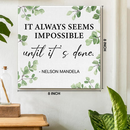 Inspirational Farmhouse Canvas Print Wall Art Decor One Small Positive Thought in the Morning Can Change Your Whole Day Sign Painting Plaque Rustic Home Decoration (8 X 8 Inches, Framed)