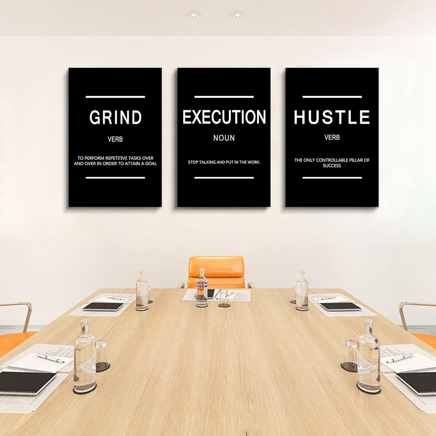 Inspirational Canvas Painting Wall Art -EPHANY ART,Mindset Quotes Prints, Success Framed Entrepreneur Poster Positive Quotes Wall Poster for Home Office Workplace (M-3pcs,12x16inchx3pcs)