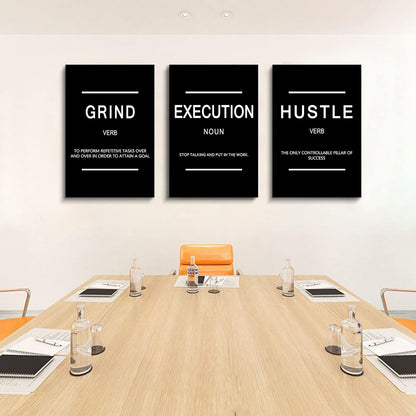 Inspirational Canvas Painting Wall Art -EPHANY ART,Mindset Quotes Prints, Success Framed Entrepreneur Poster Positive Quotes Wall Poster for Home Office Workplace (M-3pcs,12x16inchx3pcs)