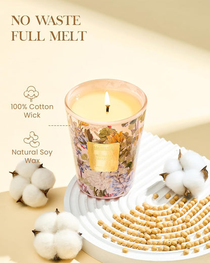 M&SENSE Jasmine Candles Highly Scented 3 Wick 35oz 150 Hours Burn Extra Large Jar Candles for Women, Natural Soy Wax Aromatherapy Candle for Stress Relief, Meditation, Yoga, Spa - Colors A