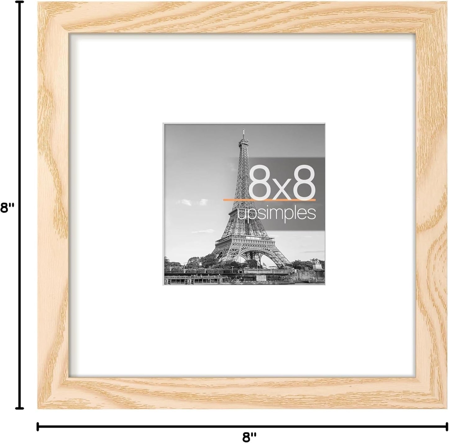 upsimples 8x10 Picture Frame, Display Pictures 5x7 with Mat or 8x10 Without Mat, Wall Hanging Photo Frame, Black, 1 Pack - Colors A
