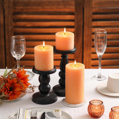 3x6 Inch Sage Green Pillar Candles Set of 3 - Unscented Spring, Long Clean Burning, Large Smokeless Dripless for Home Decor, Dinner Table, Bathroom, Rustic Decor