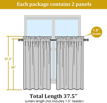 OWENIE Sheer Curtains 84 inches Long 2 Panels Set for Living Room/Bedroom, Rod Pocket Voile Sheer Panel Drapes, White, 2pcs, Each 42" W x 84" L - Colors B