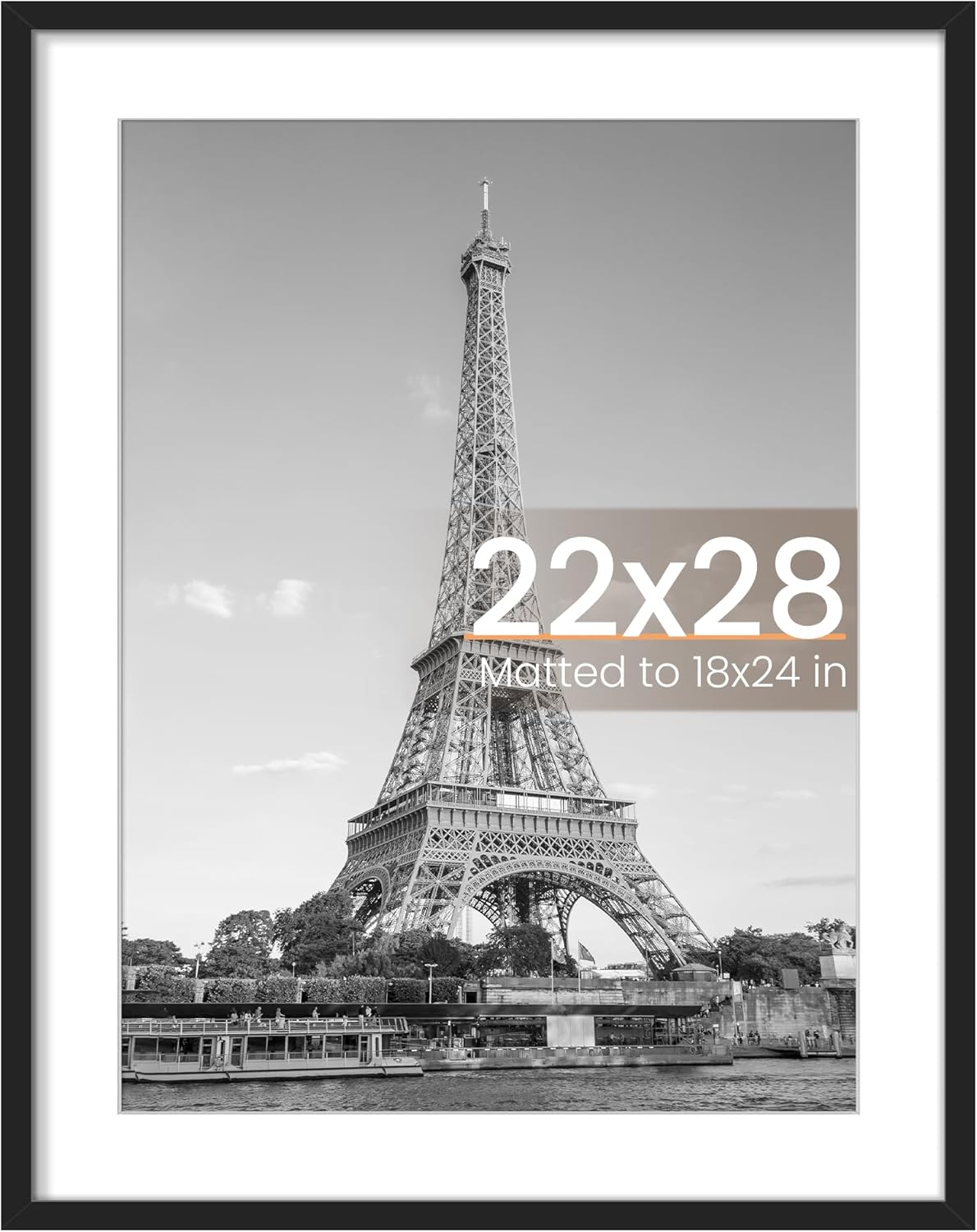 upsimples 8x10 Picture Frame, Display Pictures 5x7 with Mat or 8x10 Without Mat, Wall Hanging Photo Frame, Black, 1 Pack - Colors B