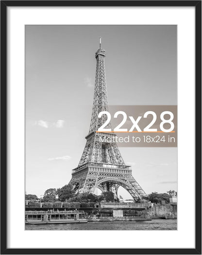 upsimples 8x10 Picture Frame, Display Pictures 5x7 with Mat or 8x10 Without Mat, Wall Hanging Photo Frame, Black, 1 Pack - Colors B