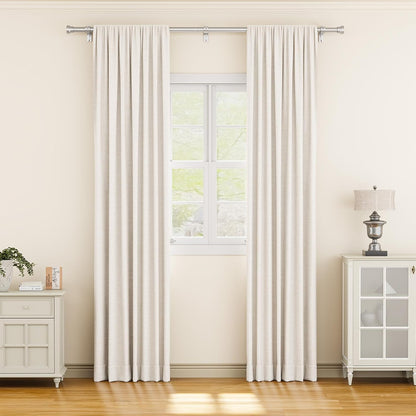 YaFex Curtain Rods 2 Pack 32-144 Inch, Heavy Duty 1 Inch Curtain Rod, Black Extra Long Adjustable Window Treatment Rods, Modern Design, Easy Installation