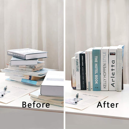 Muso Wood Book Ends for Shelves, Non-Slip Bookends, Heavy Duty Wooden Bookend Support for Books and Movies (Walnut 1 Pair)