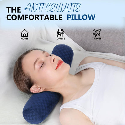 Health Cervical Neck Roll, Comfortable and Highly Resilient Bolster Pillows, Round Neck Pillows Support for Sleeping | Large Size Bolster Pillow for Bed, Legs, Back and Yoga (Grey)