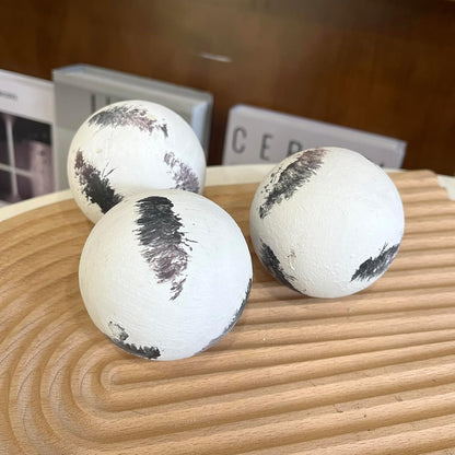Set of 6 Decorative Orbs for Bowls and Vases - Circle Pattern - Resin Round Sphere Balls for Living, Dining Room Coffee Table Centerpiece Home Decor