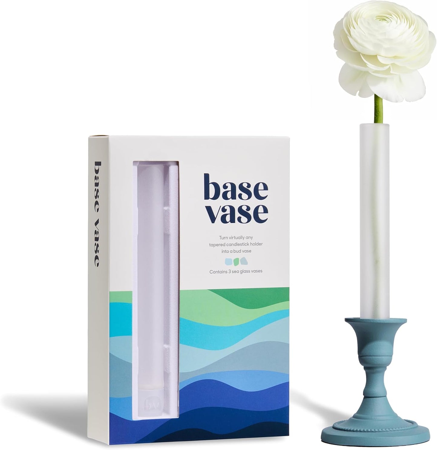 Base Vase (3-Pack) - The Bud Vase that Fits in Taper Candle Holders | Create Floral Arrangements for Tablescapes, Centerpieces, Weddings and Home Decor