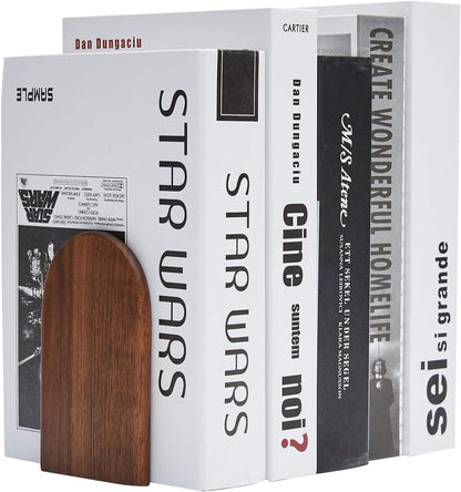 Pandapark Wood,Non-Skid Bookend for Shelves,Heavy Duty,Book Stand for CDs,1 Pair