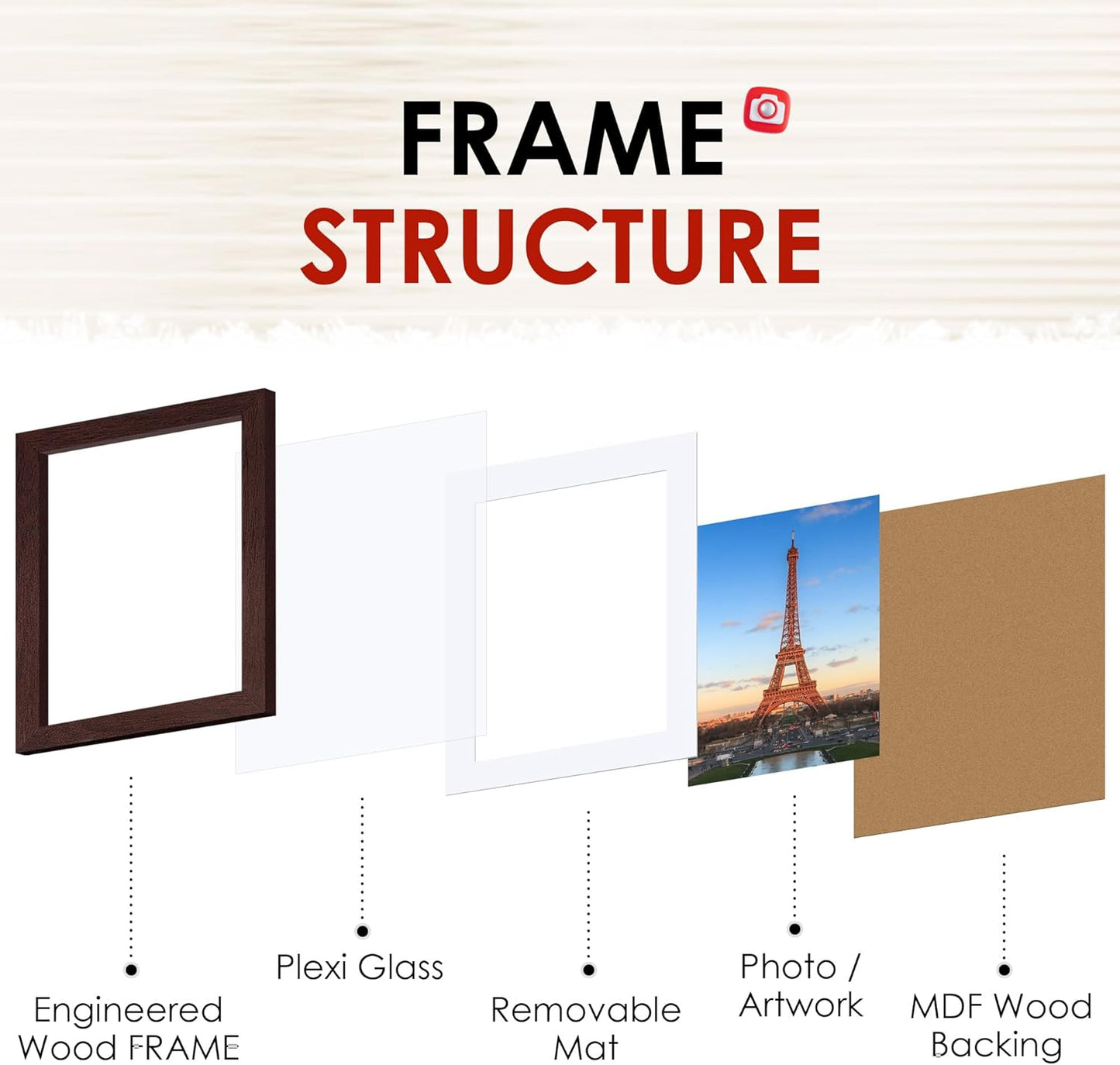 FIXSMITH 10 Pack Picture Frames Collage Wall Decor for Mounting or Tabletop Display, Gallery Wall Frame Set with Two 8x10 Black Frames, Four 5x7 Frames and Four 4x6 Frames, Multi-Pack Photo Frame Set