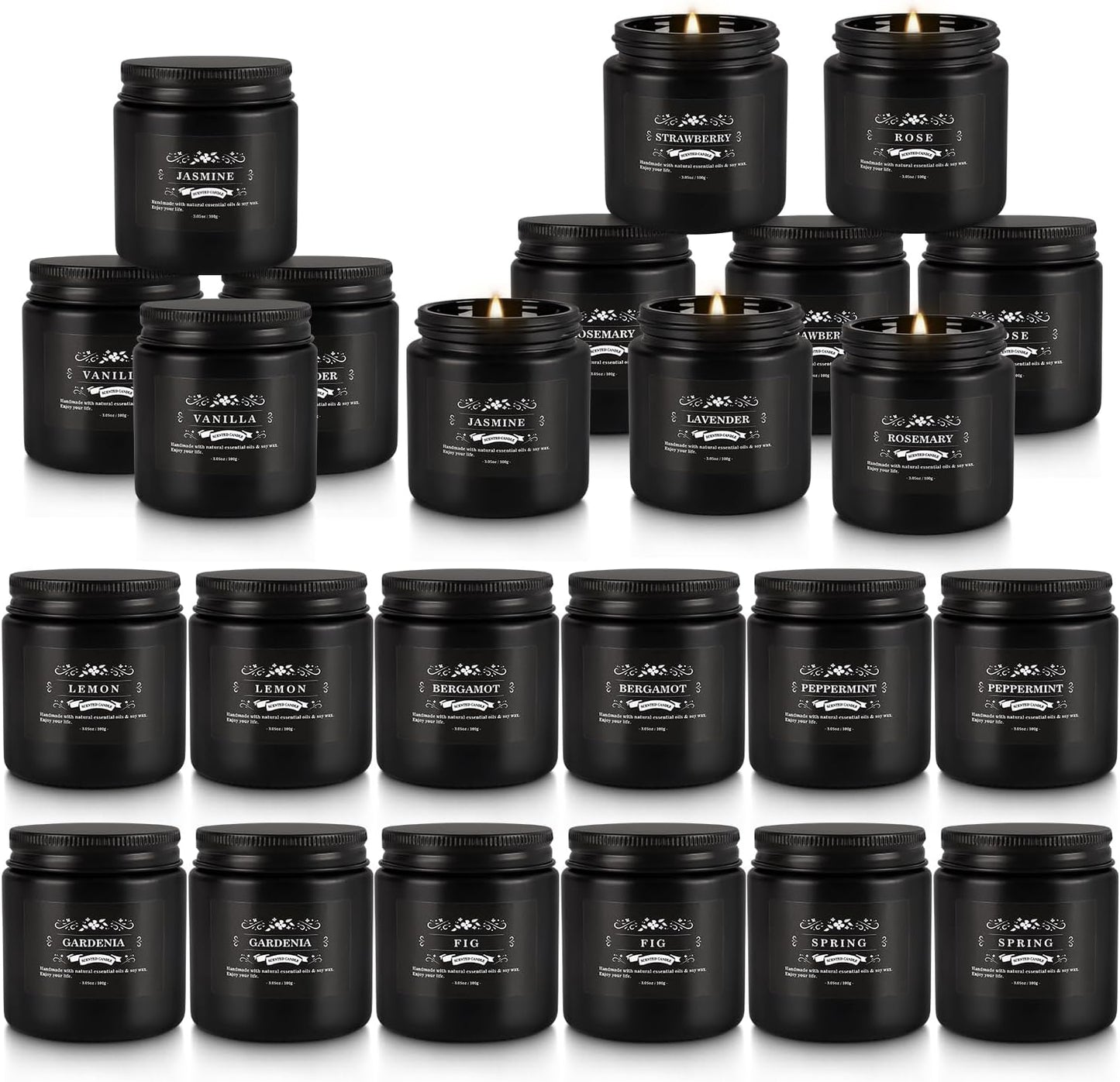 Howemon 24 Pack Scented Candles Set for Home, Relaxing Stress Relief, Aromatherapy - Natural Soy Wax and Fragrance - Gifts for Women, Mom, Best Friend, Wife, Birthday