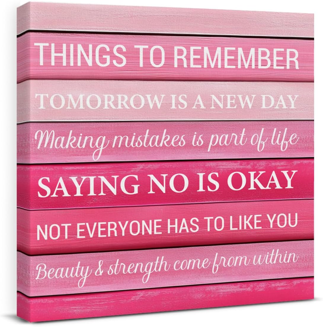 Inspirational Farmhouse Canvas Print Wall Art Decor One Small Positive Thought in the Morning Can Change Your Whole Day Sign Painting Plaque Rustic Home Decoration (8 X 8 Inches, Framed)