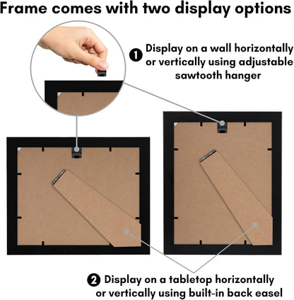 Americanflat 12x18 Poster Frame with Shatter-Resistant Glass - Signature Collection - Gallery-Style Frames Made of Engineered Wood - Photo Frame for Wall Display - Black - Colors B