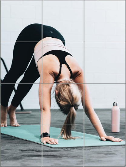 Ruomeng Home Gym Mirrors 12 Inch x 12Pcs Wall Mounted Mirror Glass Frameless Full Length Mirror Tiles for Home Gym, Bedroom, Door & Bathroom