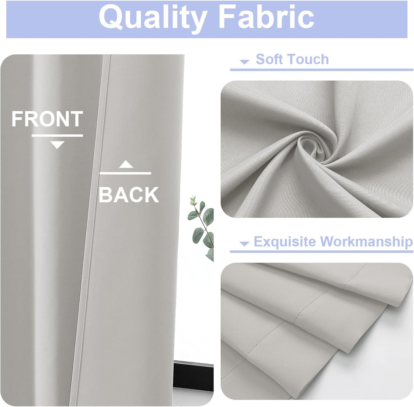 Simplebrand Ava Sage Green Blackout Curtains for Bedroom 63 Inch Length 2 Panels Set, Solid Thermal Insulated Energy Saving Rod Pocket Window Treatment Curtains Blackout Drapes, W40 x L63 Inch, Sage - Colors A