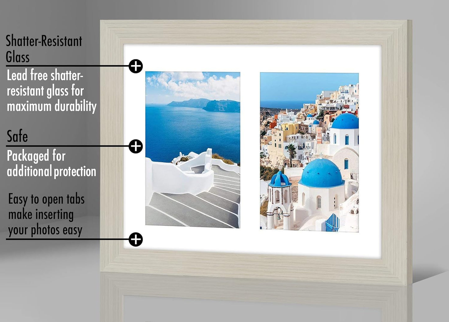 Americanflat 4x6 Collage Picture Frame with Shatter-Resistant Glass - Fits Five 4x6 Photos or Use as One 11x14 Picture Frame - Signature Collection - Collage Frames for Wall Display - Black