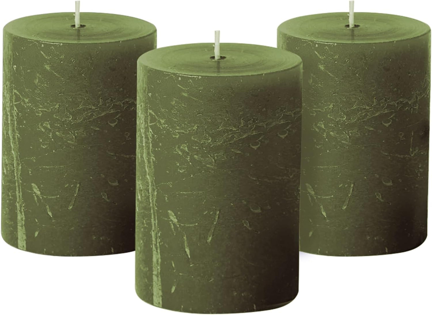 Simply Soson 3x6 inch Ivory Pillar Candles Set of 3, Rustic Texture, Unscented Ivory Candles, Dripless Candles, 3 inch Pillar Candles Ideal as Wedding, Parties, Spas, Dinner, Home Decoration, Church