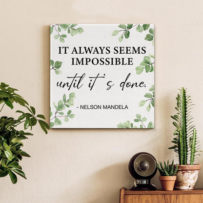 Inspirational Farmhouse Canvas Print Wall Art Decor One Small Positive Thought in the Morning Can Change Your Whole Day Sign Painting Plaque Rustic Home Decoration (8 X 8 Inches, Framed)