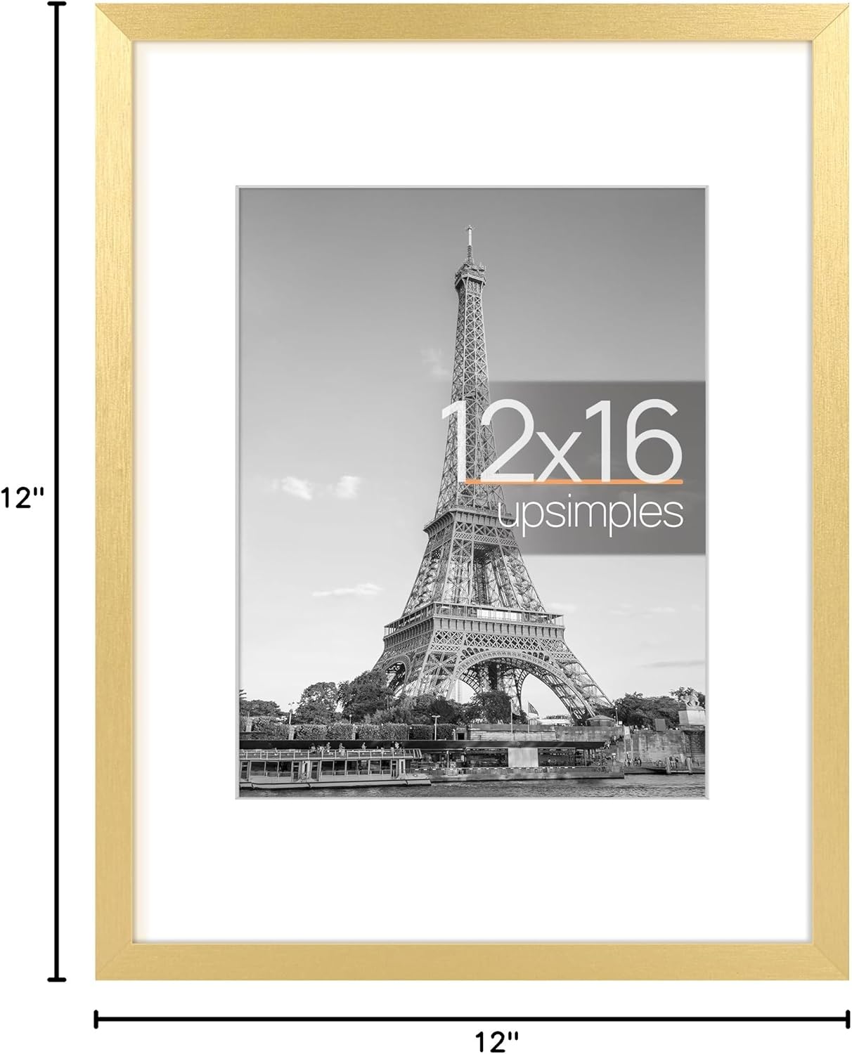 upsimples 8x10 Picture Frame, Display Pictures 5x7 with Mat or 8x10 Without Mat, Wall Hanging Photo Frame, Black, 1 Pack - Colors A