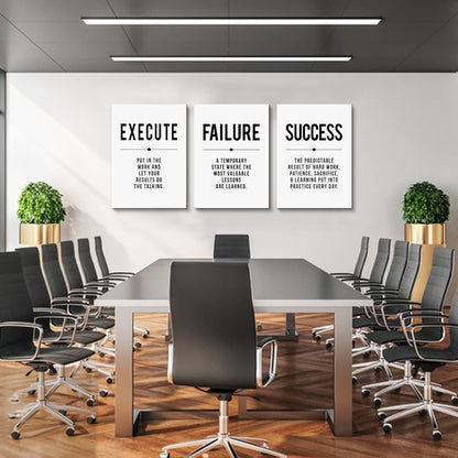 Inspirational Canvas Painting Wall Art -EPHANY ART,Mindset Quotes Prints, Success Framed Entrepreneur Poster Positive Quotes Wall Poster for Home Office Workplace (M-3pcs,12x16inchx3pcs)