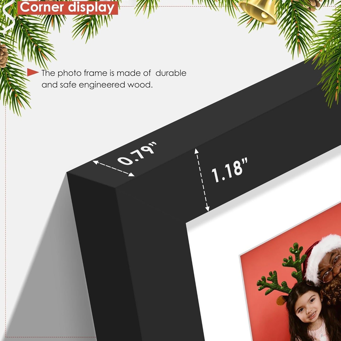 DUENPY 14x26 Collage Picture Frame 4x6 Collage Picture Frame Displays Twelve 4x6 inch Photos Available Horizontal Wall Mounting Display and Vertical Black - Colors A