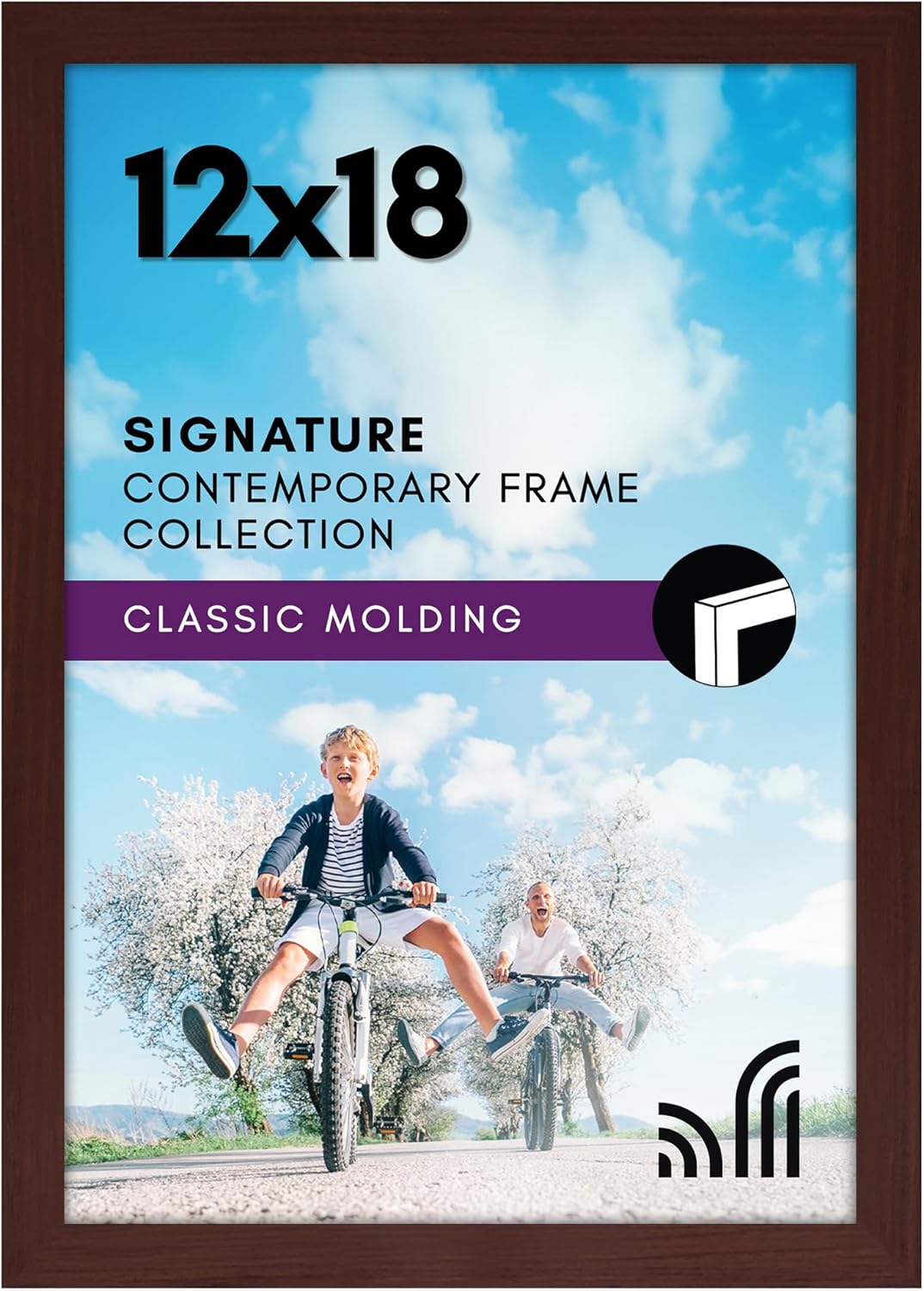 Americanflat 12x18 Poster Frame with Shatter-Resistant Glass - Signature Collection - Gallery-Style Frames Made of Engineered Wood - Photo Frame for Wall Display - Black - Colors B