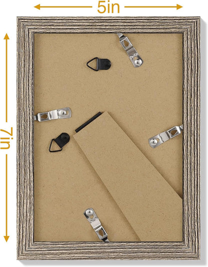 Vittanly 8x10 Picture Frames Set of 9, Shatter Resistant Plexiglass, Display 5x7 Pictures with Mat or 8x10 without Mat, Photo Frames for Wall or Tabletop, Engineered Wood, Black - Colors B