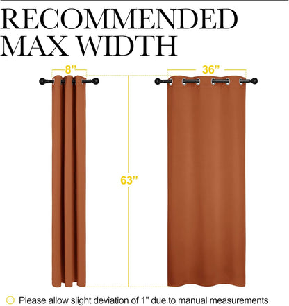 NICETOWN Halloween Pitch Black Solid Thermal Insulated Grommet Blackout Curtains/Drapes for Bedroom Window (2 Panels, 42 inches Wide by 63 inches Long, Black) - Colors B